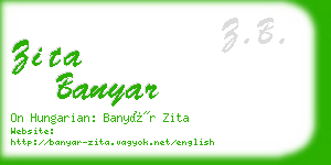 zita banyar business card